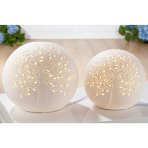 Allston Small Porcelain Tree Of Life Table Lamps In White