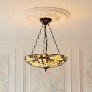 Anqing 2 Light Glass Pendant Ceiling Light In Satin Black
