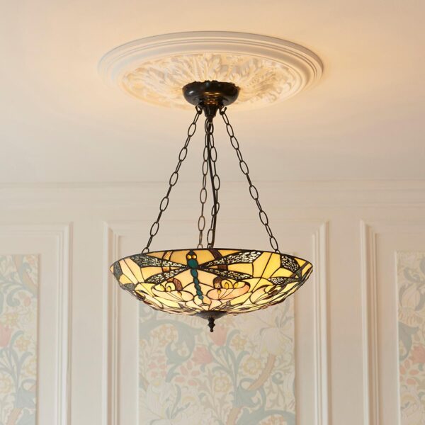 Anqing 2 Light Glass Pendant Ceiling Light In Satin Black