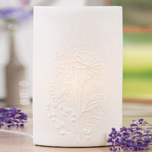 Belvaro Porcelain Wildflower LED Table Lamp in White
