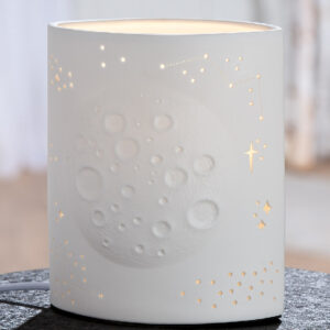 Belvaro Porcelain Moon Table Lamp in White