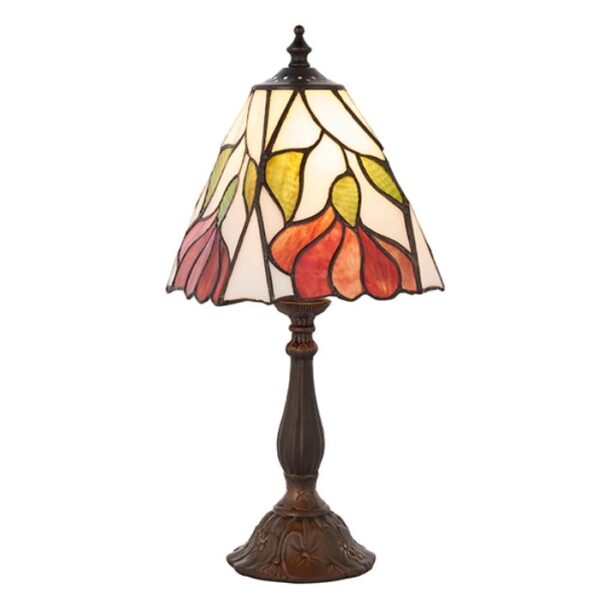 Interiors 1900 63963 Botanica Tiffany Small 1 Light Table Lamp In Bronze With Shade