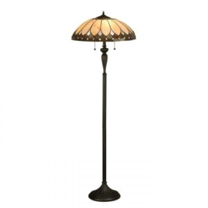 Interiors 1900 63972 Brooklyn Tiffany 2 Light Floor Lamp In Cream