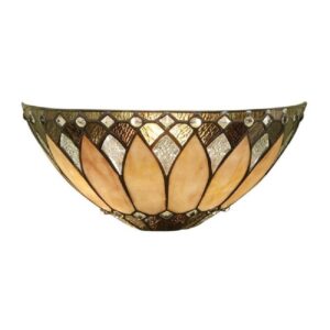 Interiors 1900 63983 Brooklyn Tiffany 1 Light Wall Light In Cream