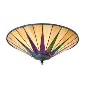 Interiors 1900 70240 Dark Star Tiffany 2 Light Large Flush Ceiling Light With Shade