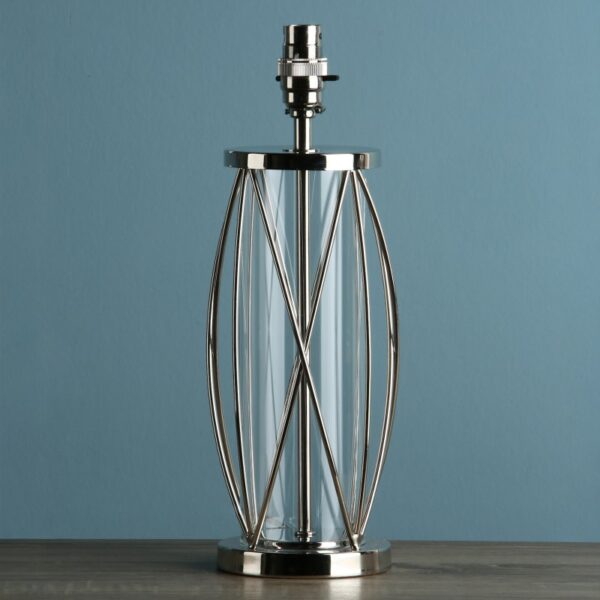 Laura Ashley Beckworth Lattice Small Table Lamp Base In Polished Nickel Finish