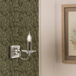 Laura Ashley Carson Crystal Wall Light In Polished Nickel Finish