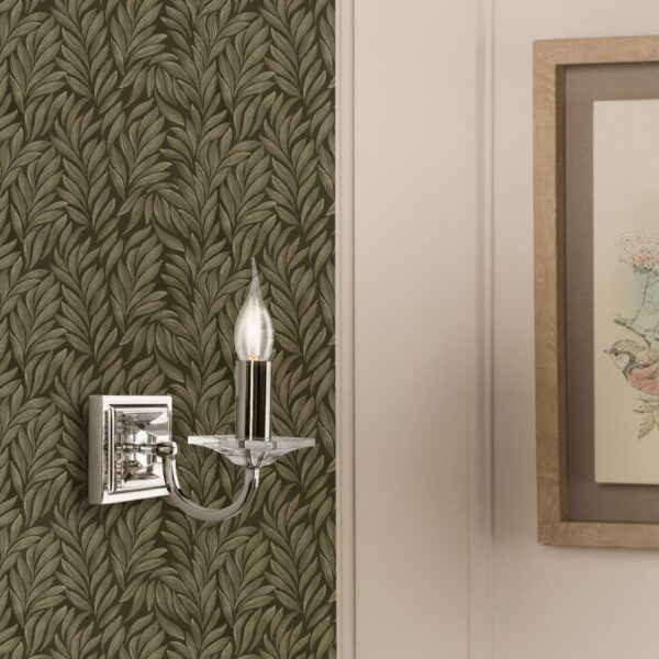 Laura Ashley Carson Crystal Wall Light In Polished Nickel Finish