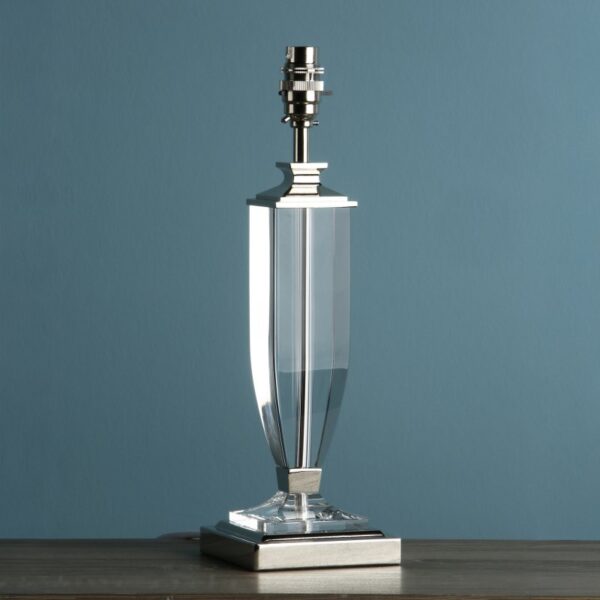 Laura Ashley Carson Polished Nickel Crystal Medium Table Lamp Base