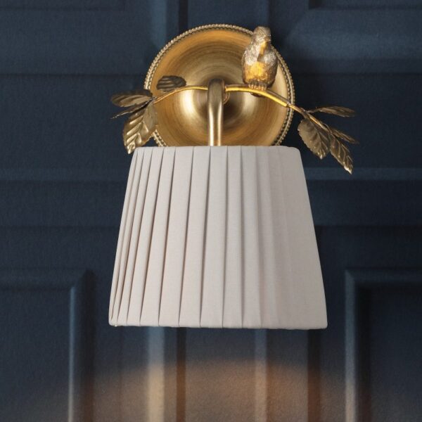 Laura Ashley Egelton Wall Light In Aged Brass With Shade LA3756615-Q
