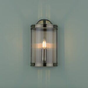 Laura Ashley Harrington Wall Light In Antique Brass With Glass Panel LA3756383-Q