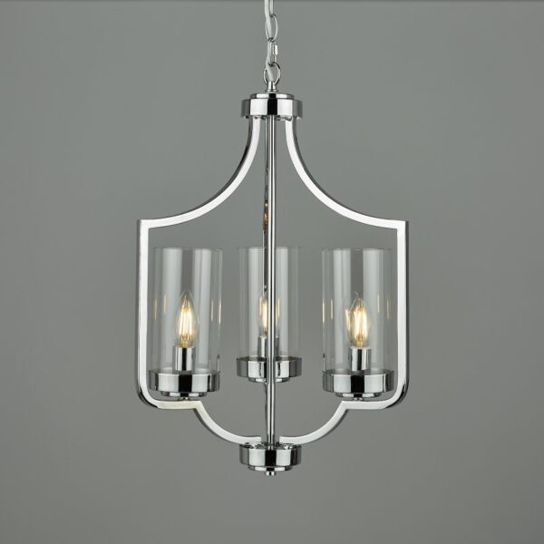 Laura Ashley Joseph 3 Light Ceiling Chandelier in Polished Chrome Finish