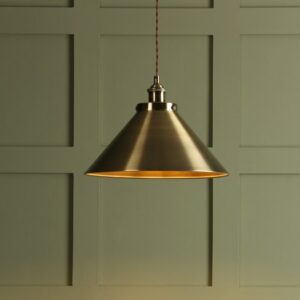 Laura Ashley LA3756151-Q Rufus 1 Light Ceiling Pendant Light In Antique Brass Finish