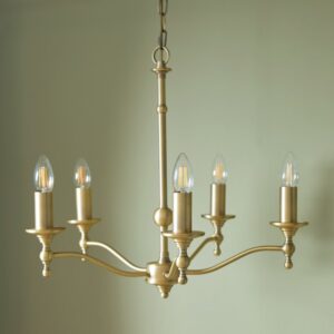 Laura Ashley Ludchurch 5 Light Ceiling Pendant Light In Matt Antique Brass Finish LA3756392-Q