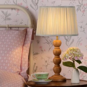 Laura Ashley Maria Wooden Table Lamp Base Only With Antique Brass Detail LA3756212-Q