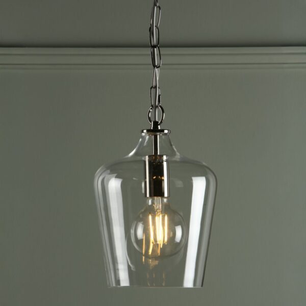 Laura Ashley Ockley 1 Light Bottle Pendant Ceiling Light In Polished Chrome Finish