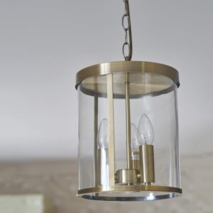 Laura Ashley Selbourne 3 Light Ceiling Lantern In Antique Brass Finish