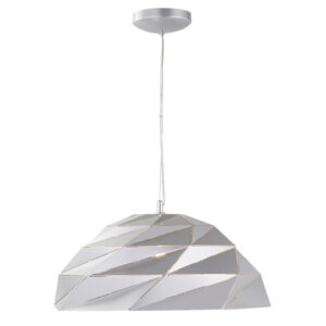 Origami Dome Pendant Ceiling Light In Metallic Silver
