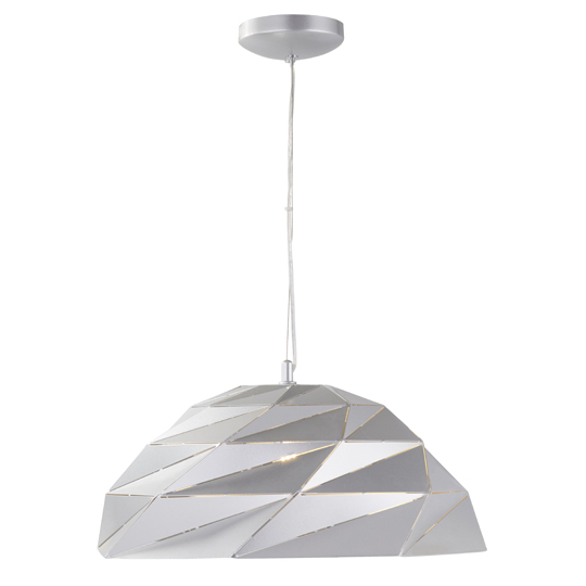 Origami Dome Pendant Ceiling Light In Metallic Silver