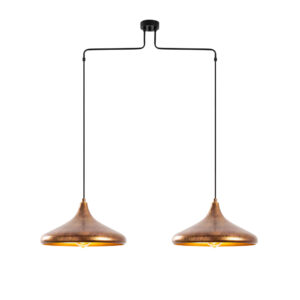 Barek Metal Double Ceiling Pendant Light in Patina