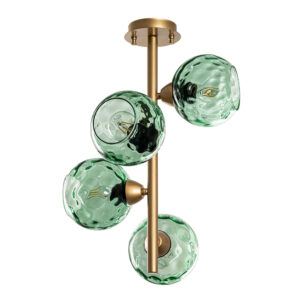 Benek 4 Light Metal Ceiling Pendant Light in Mint and Gold