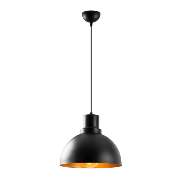 Dodo Round Metal Ceiling Pendant Light in Black