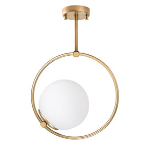 Dolunay Round Metal Ceiling Pendant Light in Gold