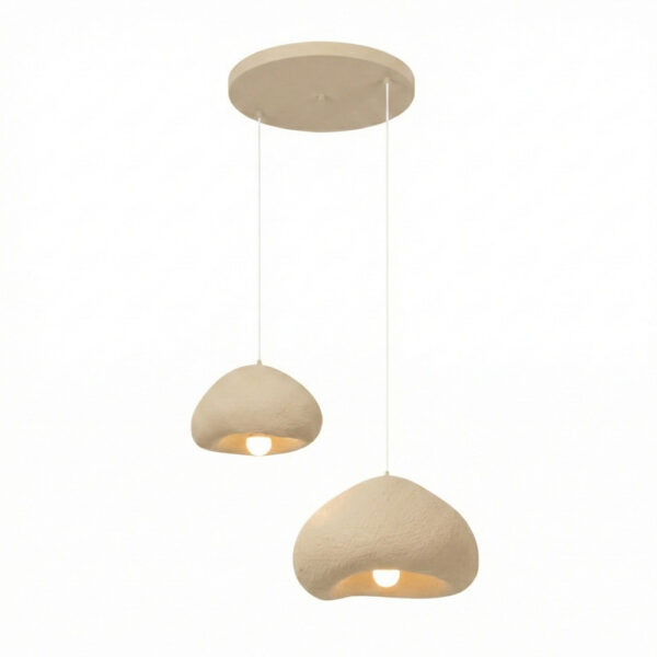 Lora 2 Light Metal Ceiling Chandelier Light in Beige