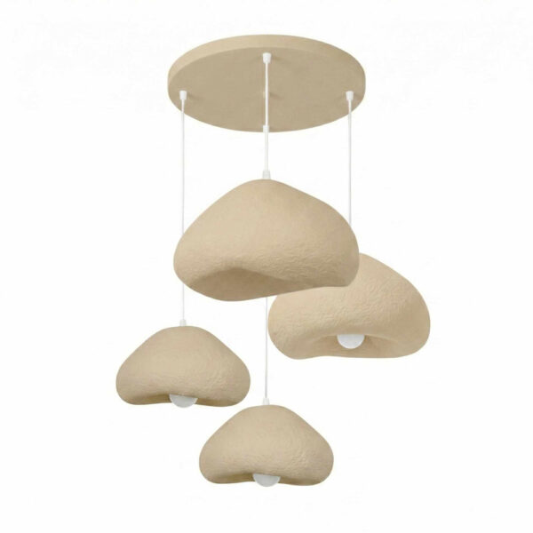 Lora 4 Light Metal Drop Ceiling Chandelier Light in Ecru