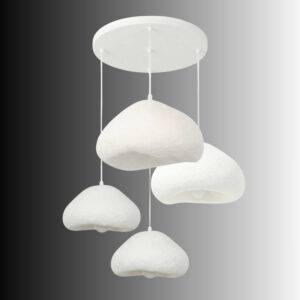 Lora 4 Light Metal Drop Ceiling Chandelier Light in White