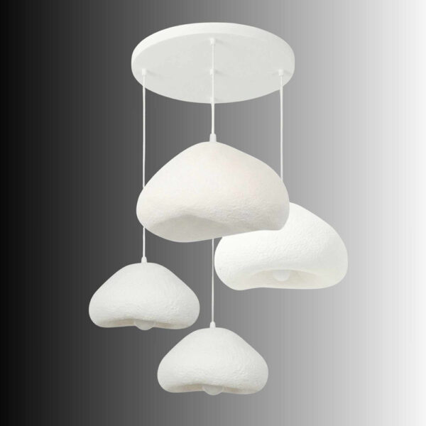 Lora 4 Light Metal Drop Ceiling Chandelier Light in White