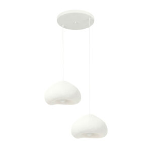 Lora Medium 2 Light Metal Ceiling Pendant Light in White