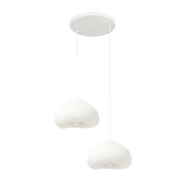 Lora Medium 2 Light Metal Ceiling Pendant Light in White