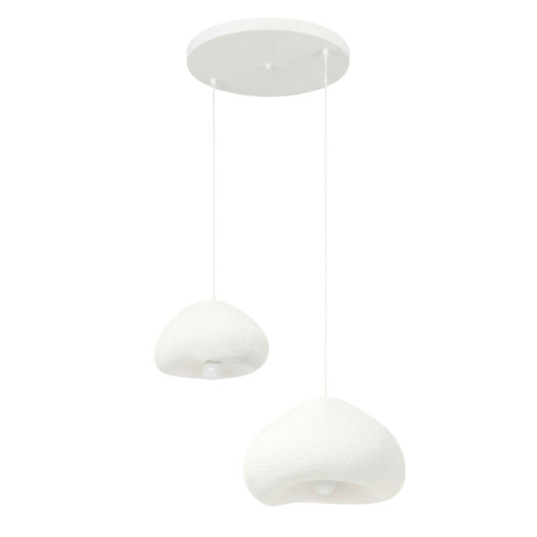 Lora Small 2 Light Metal Ceiling Pendant Light in White