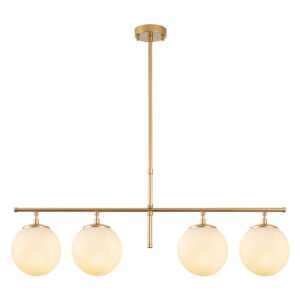 Roe 4 Light Metal Ceiling Pendant Light in Gold and White