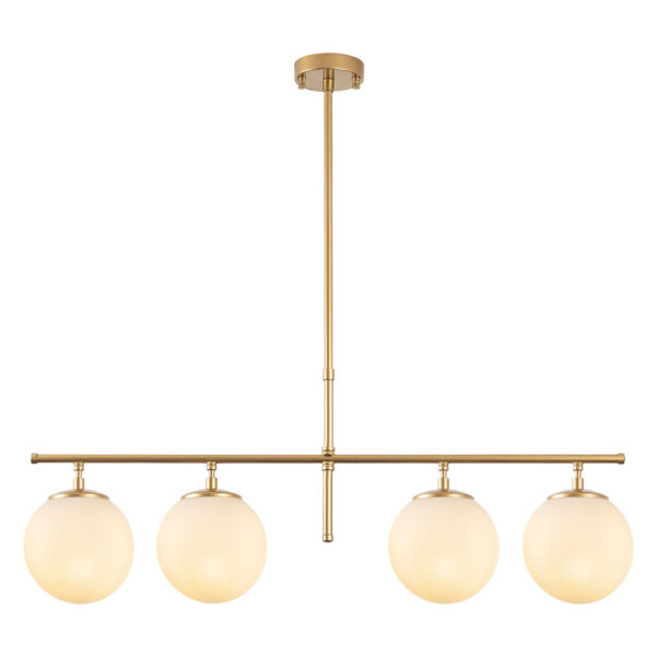 Roe 4 Light Metal Ceiling Pendant Light in Gold and White