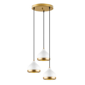 Yildo 3 Light Metal Drop Ceiling Pendant Light in White