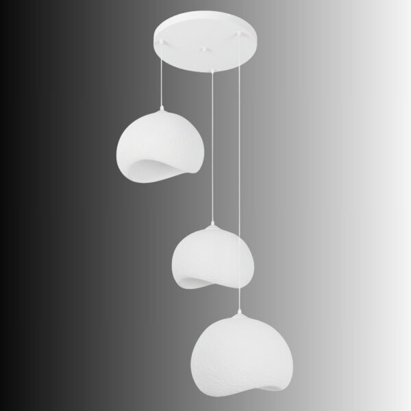 Yontu 2 Light Metal Drop Ceiling Pendant Light in White