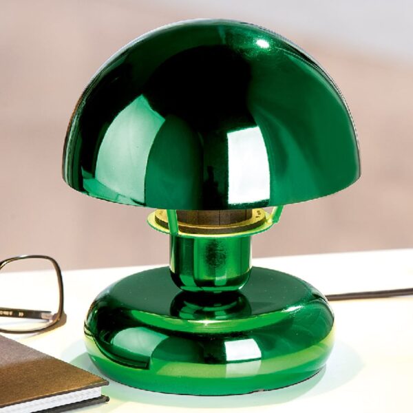 Carnation Iron Mushroom Table lamp In Shiny Green