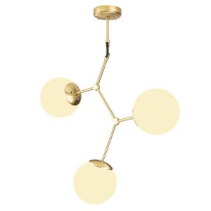 Damar 3 Light Metal Ceiling Light in Gold