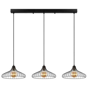 Depay 3 Light Metal Ceiling Pendant Light in Black