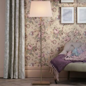Laura Ashley Bartley Floor Lamp In Antique Brass With Shade LA3756684-Q