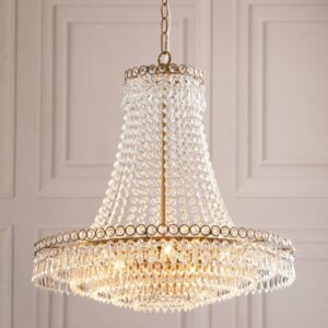 Laura Ashley Enid 5 Light Grande Ceiling Chandelier In Matt Antique Brass Finish LA3756711-Q