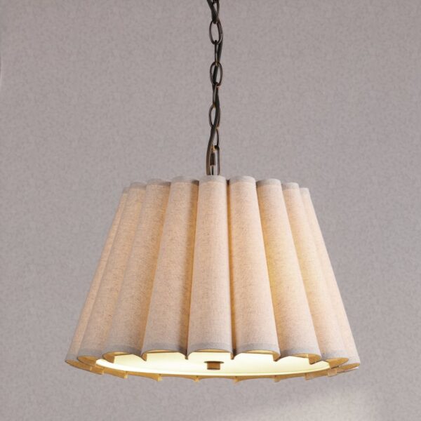 Laura Ashley Holwell 2 Light Ceiling Pendant Light In Antique Bronze With Shade LA3756643-Q