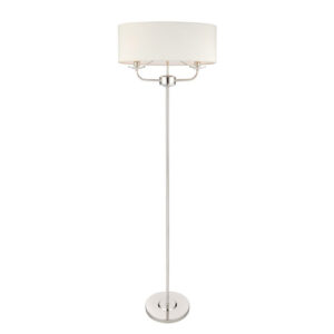 Maldon Glass Floor Lamp In Bright Nickel