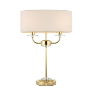 Maldon Glass Table Lamp In Brass