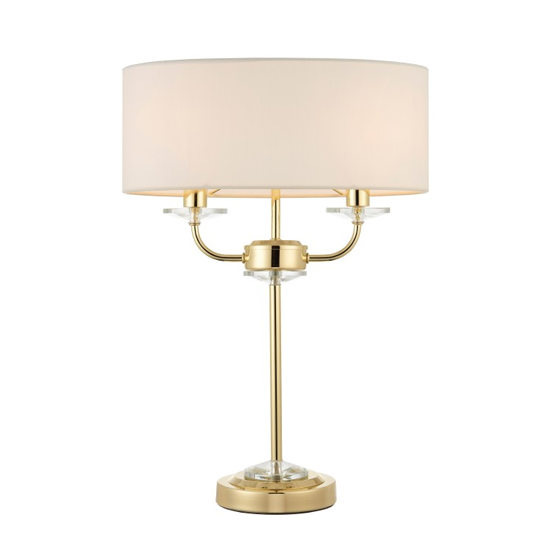 Maldon Glass Table Lamp In Brass