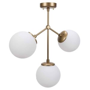 Damar Nordic Style 3 Light Metal Ceiling Light in Gold