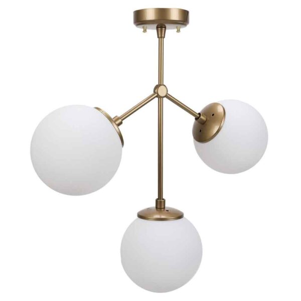 Damar Nordic Style 3 Light Metal Ceiling Light in Gold