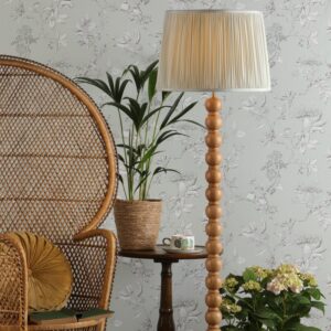 Laura Ashley Maria Wooden Floor Lamp Base Only With Antique Brass Detail LA3756213-Q